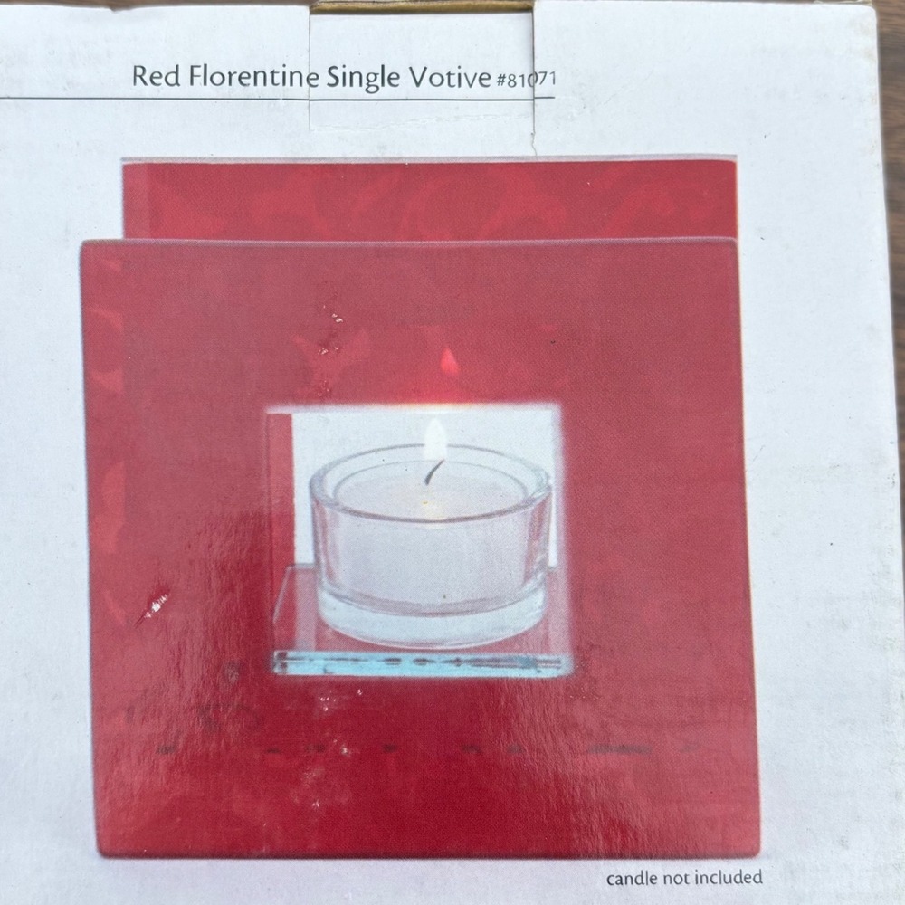 Dennis East International Red Florentine Single Votive Candle Holder 81071 NIB‎